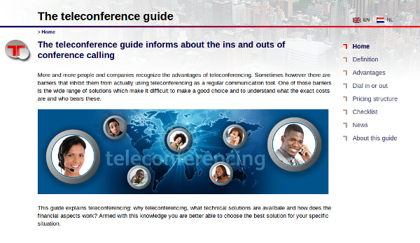 The teleconference guide De teleconference-gids is a rich source of information